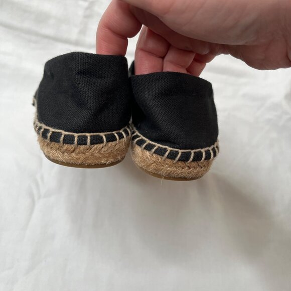 Tory Burch Womens Black Poppy Logo Espadrille Flats Size 8 - Picture 8 of 10